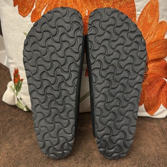 BIRKENSTOCK ARIZONA SOFT FOOTBED BLACK SUEDE CORK DOUBLE BUCKLE 39 REGULAR M6 L8 - Picture 13 of 15